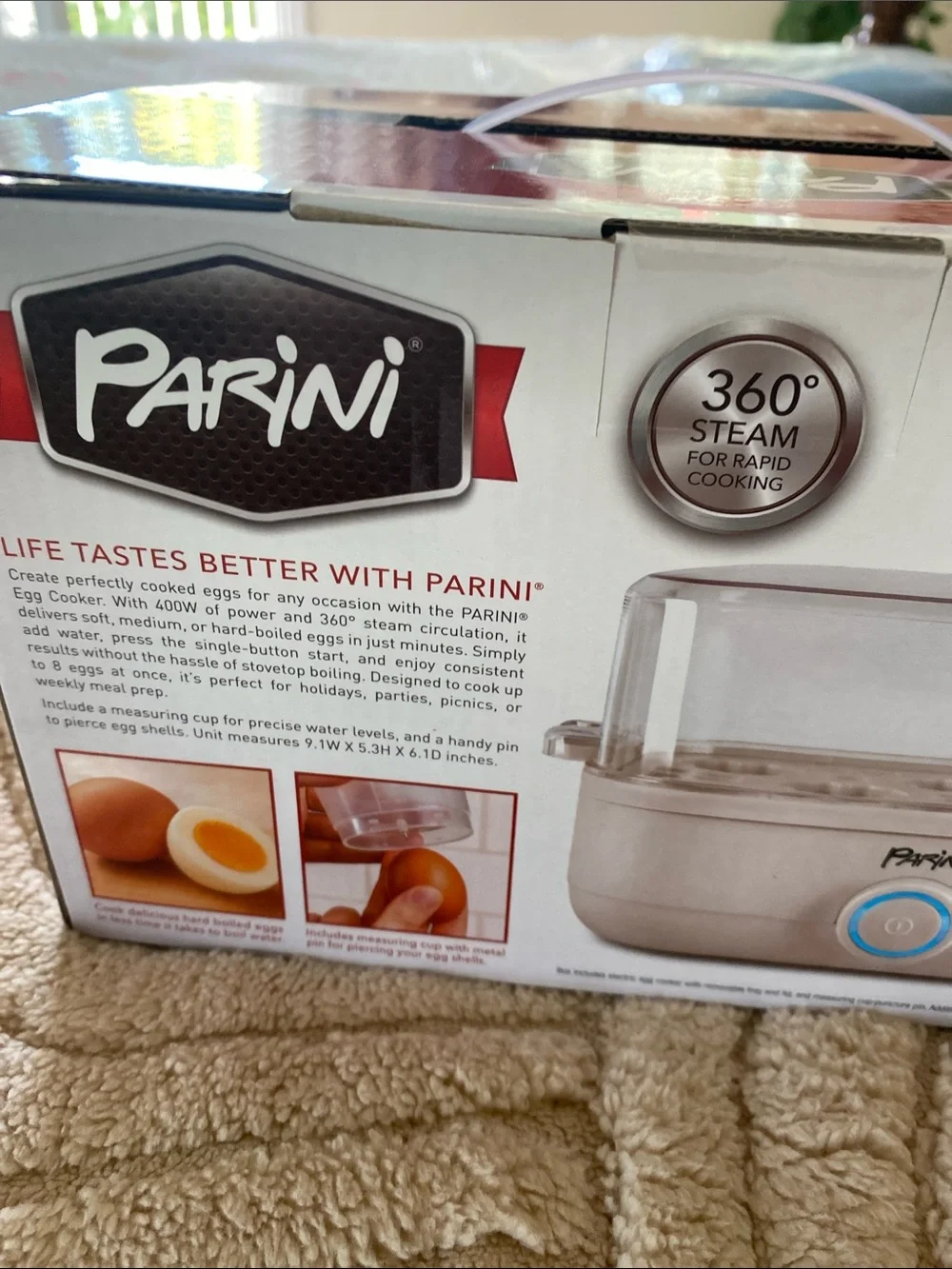 Parini Egg Cooker - White with Clear Lid